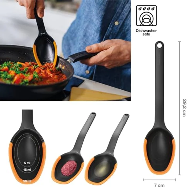 Fiskars Functional Form Kochlöffel mit Silikonkante, Rührlöffel, Kochzubehör, 1027299 – Bild 3