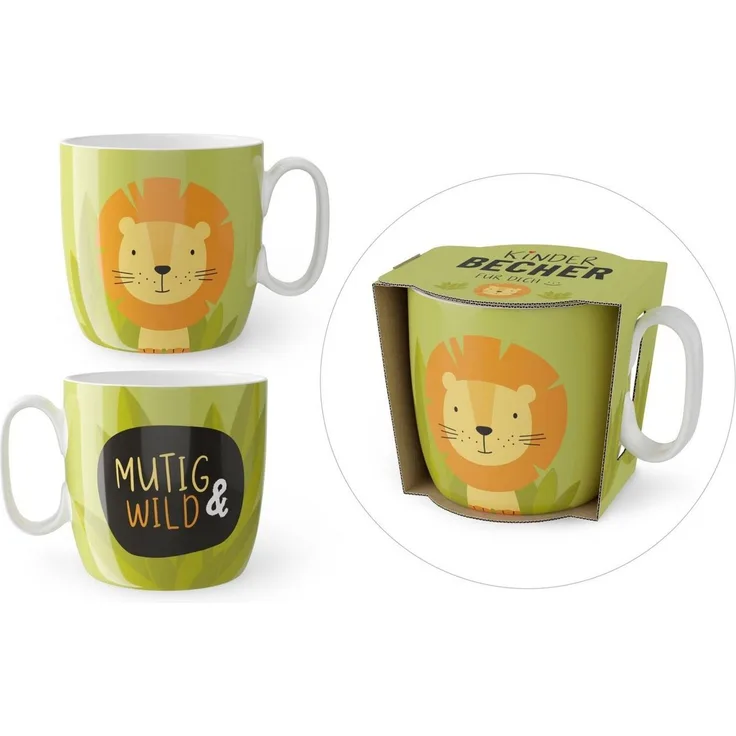 Kindertasse Kinderbecher Tasse Becher Porzellan 150ml la vida Auswahl Motiv Mutig und wild 940334