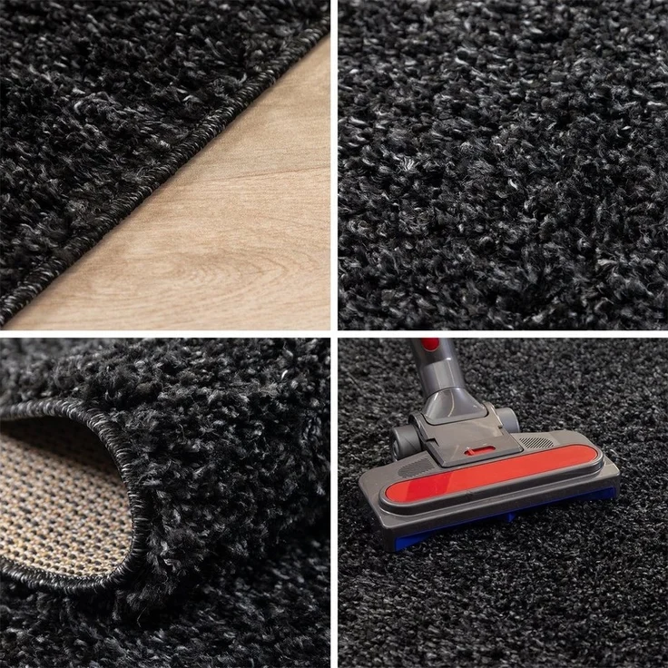 SIMPEX24 Teppich Unicolor - Einfarbig, Läufer, Höhe: 30 mm, Einfarbig Shaggy Teppich Wohnzimmer Langflor Versch. Farben und Größen – Bild 2