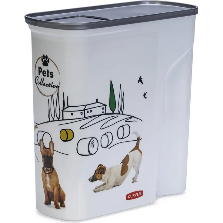 Curver Futterbehälter Hundefutter Container weiß, Fassungsvermögen: 6 l / 2,5 kg