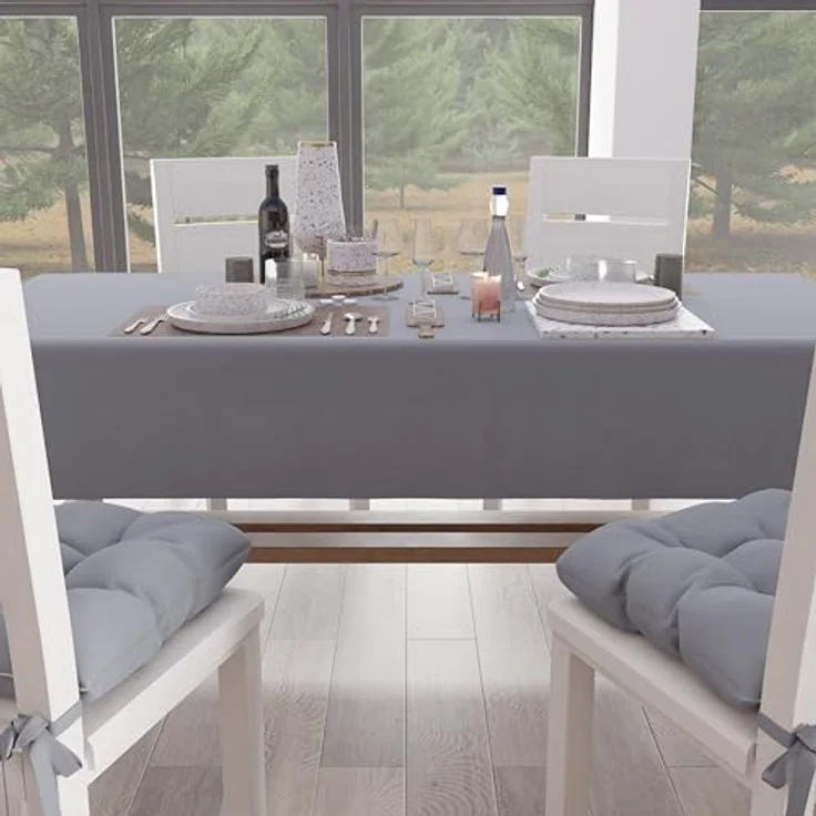 Petti Artigiani Italiani - Tischdecke, Küchentischdecke aus Baumwolle, einfarbig, quadratisch, grau, für 4 Plätze (140 x 140 cm) – Bild 3