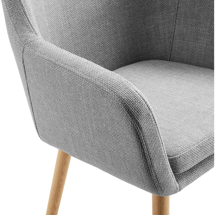 SalesFever Armlehnstuhl aus Strukturstoff – Massivholz-Eichenbeine, skandinavisches Design – Bild 6