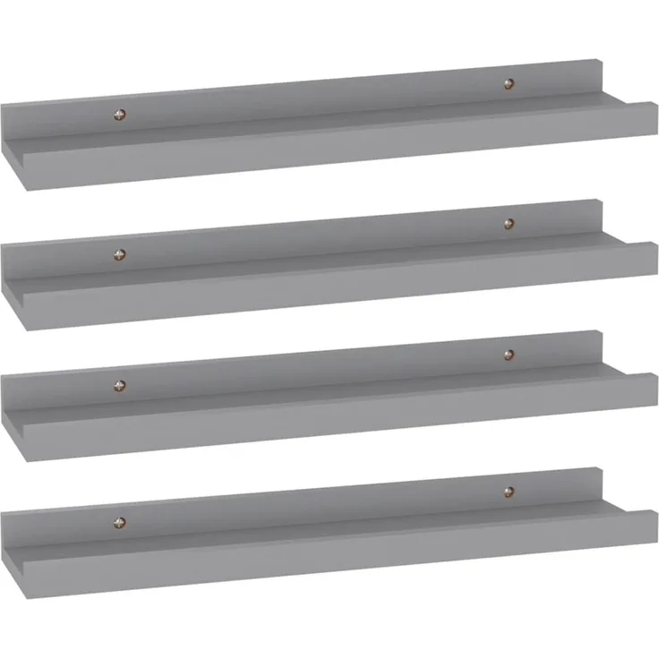 vidaXL Wandregale 4 Stk. Grau 40x9x3 cm 326674