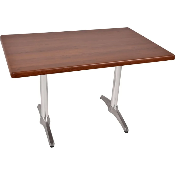 Bistrotisch SERNA 120x80cm Rechteckig Dunkelbraun Holz | Cafétisch Bartisch Gartentisch Outdoor-Esstisch – Bild 1