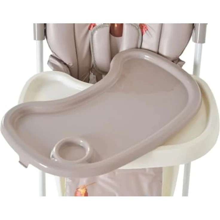 Hochstuhl Hunny klappbar, 5-Punkt-Sicherheitsgurt zweiteiliger Tisch, Ablagekorb beige Bär – Bild 5