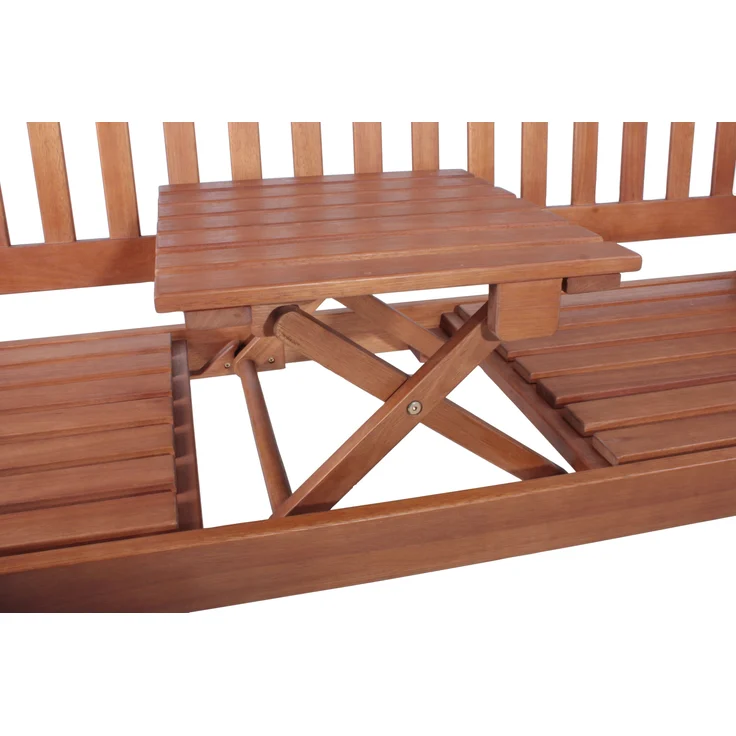 Gartenbank ARLES - 150cm Breit, Eukalyptus, Natur | Terrassenbank Wetterfest Sitzbank Outdoor Bank – Bild 5