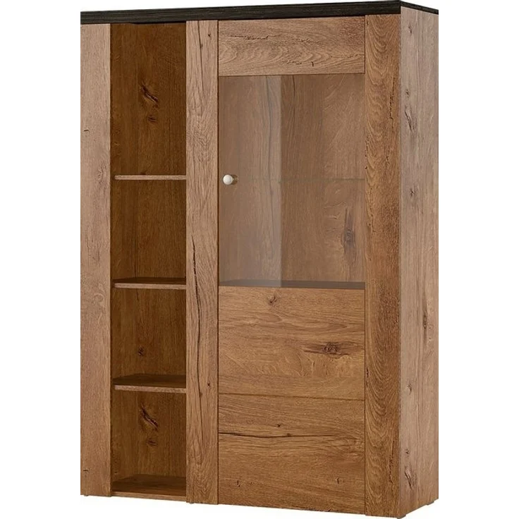 Home affaire Vitrine Larona, zeitlose Glasvitirne, Hochschrank Höhe 145 cm Stauraumvitrine mit dekorativer Rahmenoptik – Bild 4