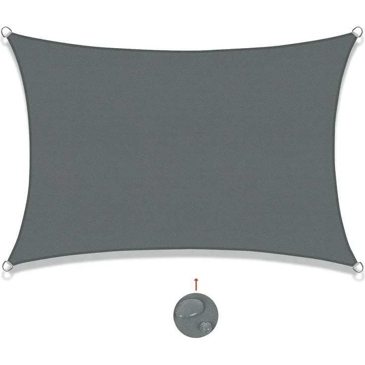 SUNNY GUARD Sonnensegel Rechteckig 5x6 m Wasserdicht Sonnenschutz Wetterschutz Segel Baldachin UV Schutz für Balkon Terrasse Garten, Grau Anthrazit – Bild 1