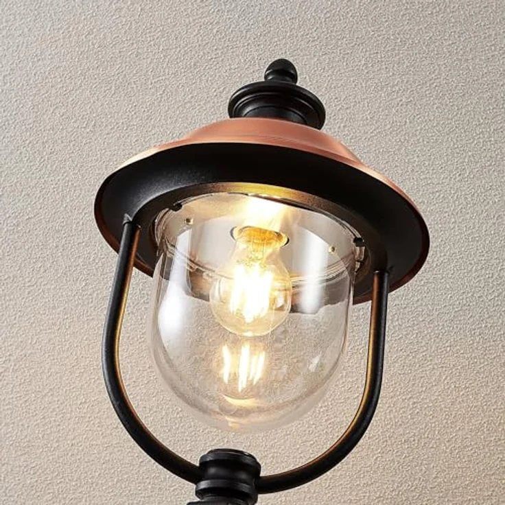 Lindby Außen-Stehlampe Clint, Metall, Kupfer IP44, 1 x 60 W – Bild 7