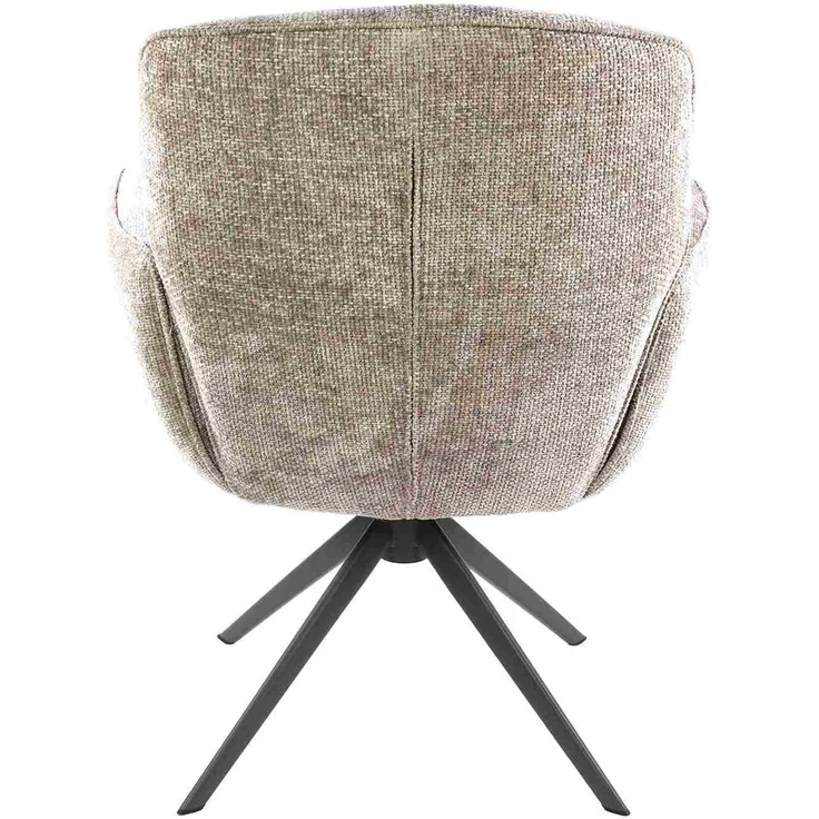Armstuhl Azora 2er-Set mit Drehfunktion mit Chenille-Bezug, Sand – Bild 6