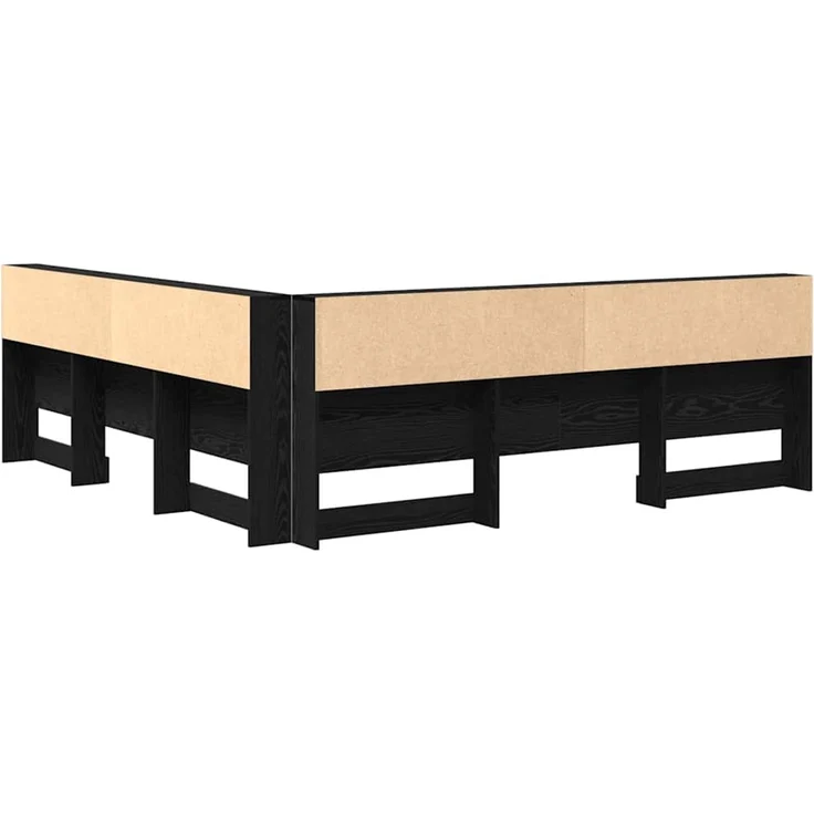 vidaXL Aufbewahrungskopfteil Schwarz Eichen-Optik Holzwerkstoff 76,5 x 217,5 x 217,5 cm – Bild 8