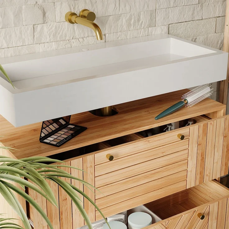 Badmöbel-Set Lucie Bambus 2 Teile Vicco – Bild 4