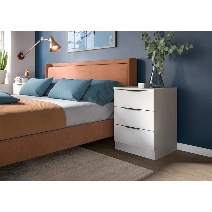 Nachtkommode (B/H/T: 45x60x40 cm) in weiß – Bild 5