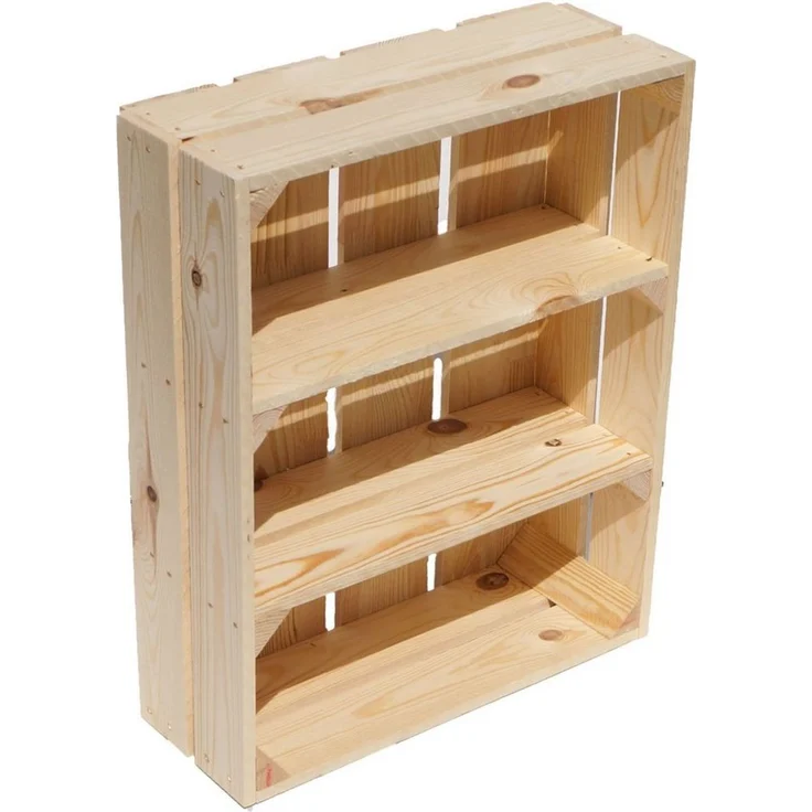 Kistenkolli Altes Land Allzweckkiste flaches Obstkistenregal Wilma Natur (Spar-Set, 1er Set) – Bild 2