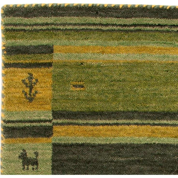 Gabbeh Teppich - Softy - 90x60 cm - grün – Bild 3
