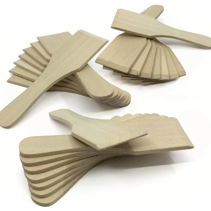 Gravidus Grillspachtel Racletteschieber Raclettespachtel Holzschaber Set Buchenholz 13 cm – Bild 4