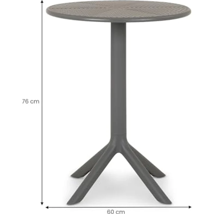 IDIMEX Gartentisch LUZ, runder Balkontisch 60cm, kleiner Outdoor Tisch aus Polypropylen grau – Bild 10