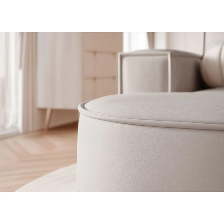 Ecksofa Designersofa Sofa ARLET in Stoff Riviera Hellbeige Ottomane Links – Bild 4