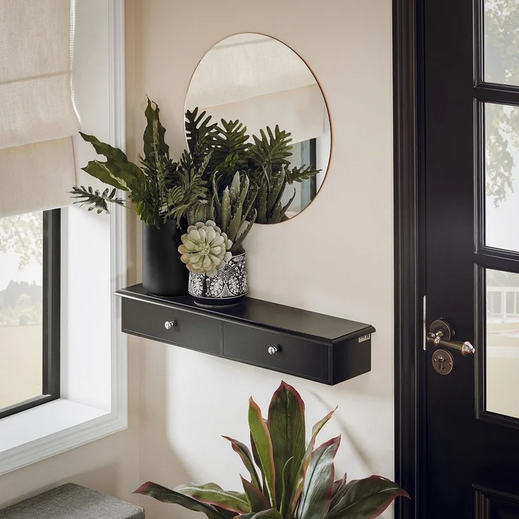 SoBuy FRG43-SCH Wandregal mit schublade, MDF, Lackiert, Schwarz, 64 x 10 x 15 cm – Bild 7