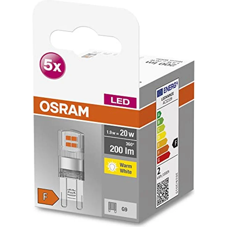OSRAM Base PIN LED-Stiftsockel G9, 1,9W, 2.700K, 5er Pack – Bild 2