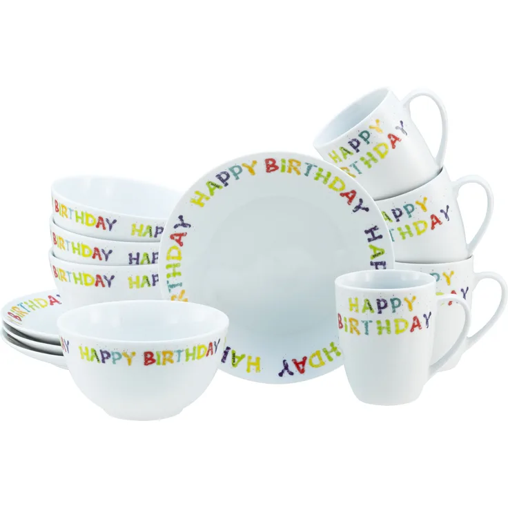 Happy Birthday, Frühstücksset 12-tlg (mo)