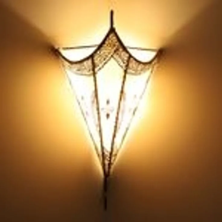 Marokkanische Leder Wandlampe Mouna Rot – Bild 6