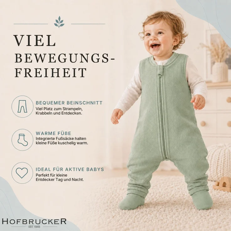 Hofbrucker Baby Winter Schlafsack mit Füßen MATTI – Bild 18