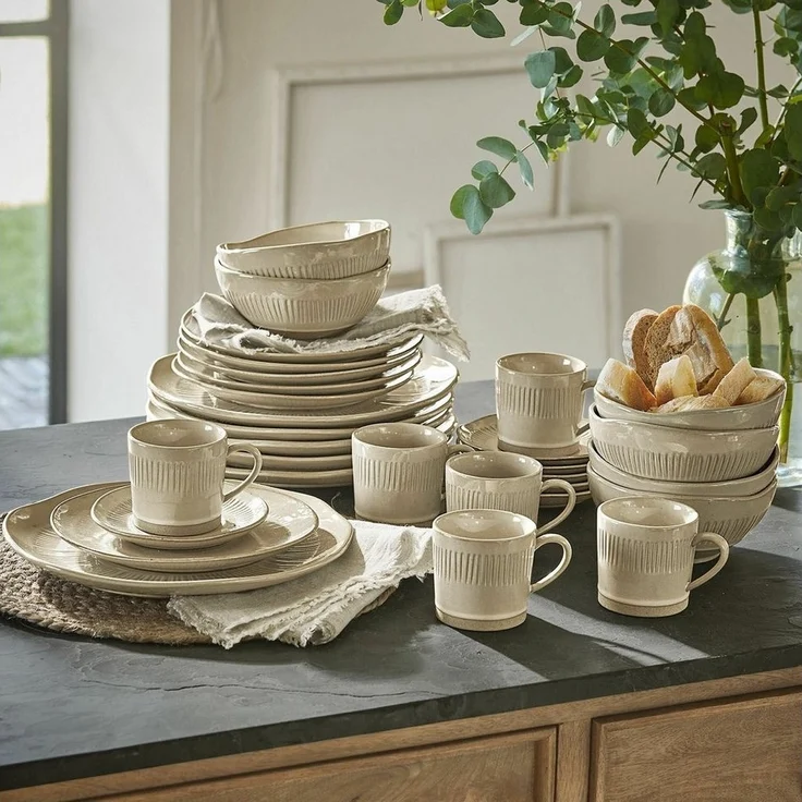 Mirabeau Geschirr-Set Geschirr 30er Set Périers creme, Steinzeug – Bild 3