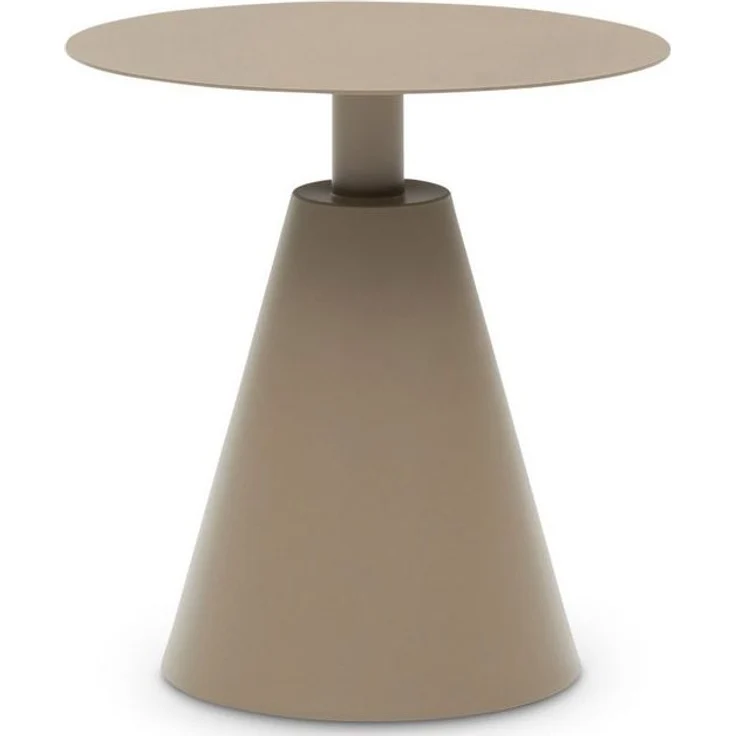 IDIMEX Beistelltisch AURORA, Lounge Gartentisch mit rundem Standfuß 50cm für Garten & Balkon beige – Bild 4