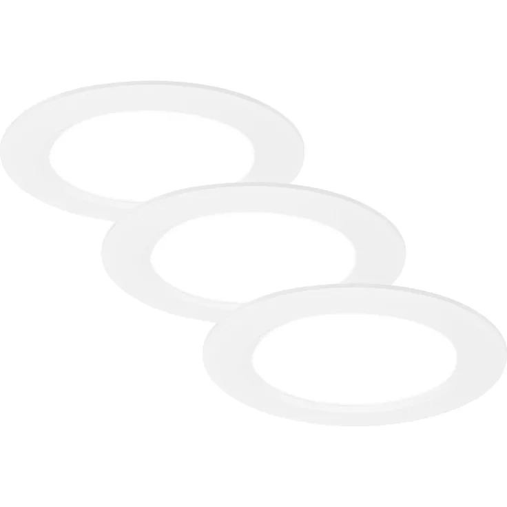 Briloner LED-Einbauleuchten Ultraflat 3er Set 6W 660lm weiß