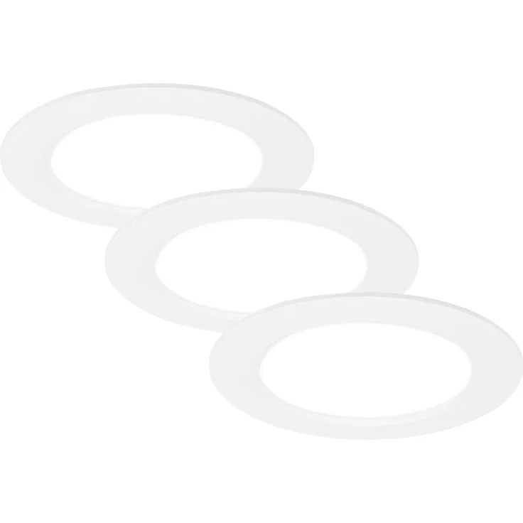 Briloner LED-Einbauleuchten Ultraflat 3er Set 6W 660lm weiß – Bild 1