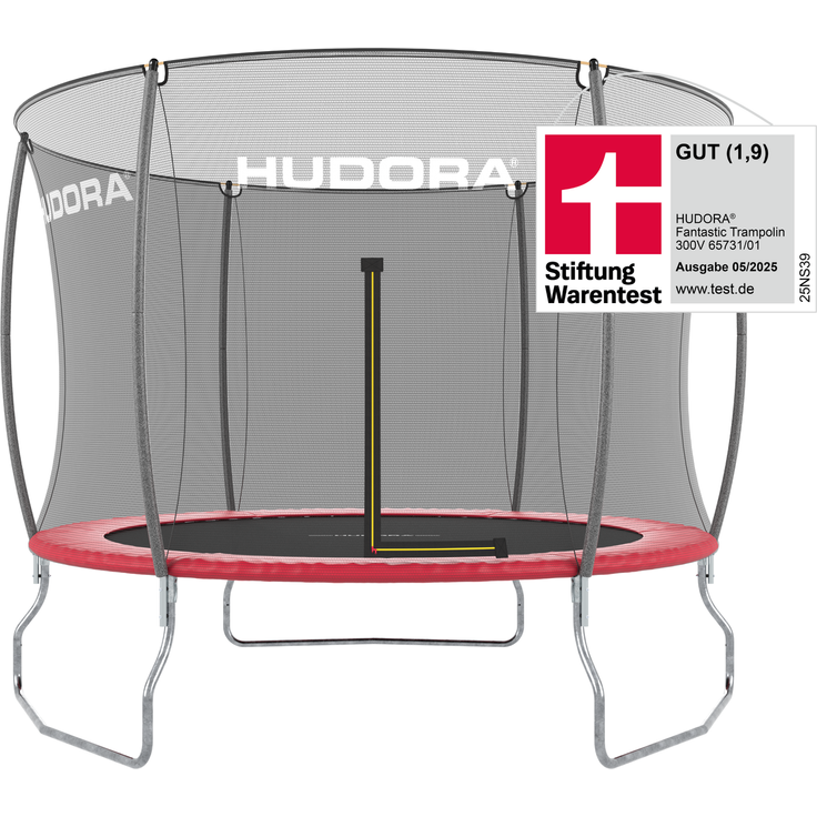 HUDORA 'Fantastic Trampolin 300V', mit Sicherheitsnetz, für die ganze Familie, max. belastbar bis 100 kg, 300 cm Durchmesser, rot, ab 3 Jahren – Bild 2