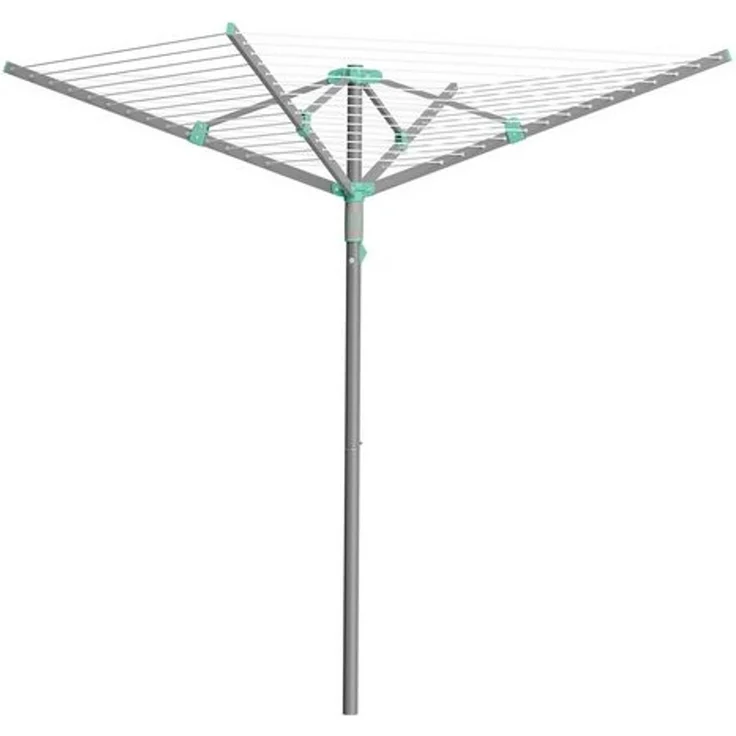 SONGMICS Wäschespinne, 50 m Wäscheleine, für 5 Waschladungen, mit Wäscheklammern, silbern – Bild 3