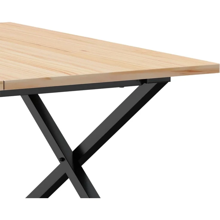 Couchtisch Sofatisch, X-Gestell 90x90x45cm Massivholz Kiefer und Stahl d454e – Bild 7