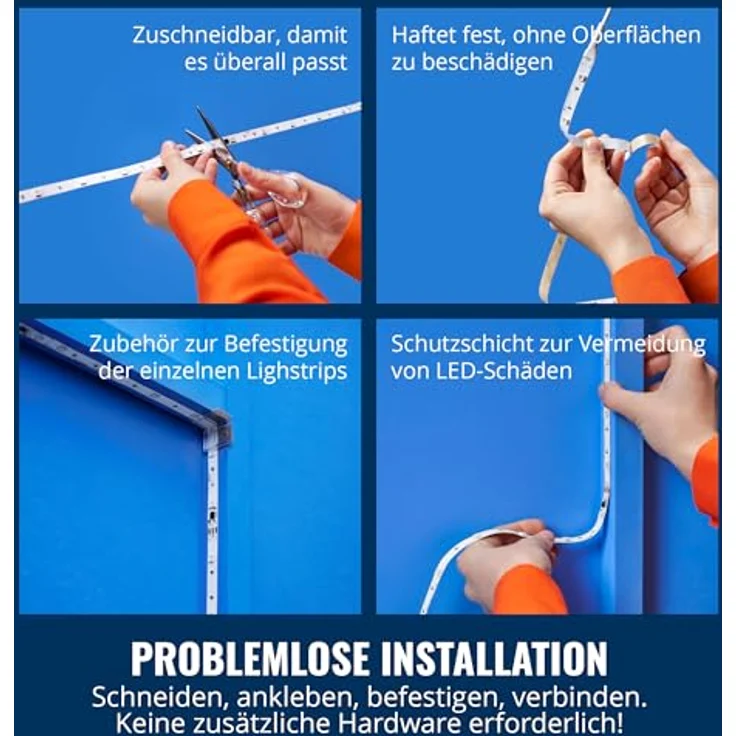 WiZ RGBIC LED Lightstrip - 20 m, 16 Mio. Farben + Weißtöne, WLAN, Sprach- / App-Steuerung, Google Home, Alexa, HomeKit – Bild 5