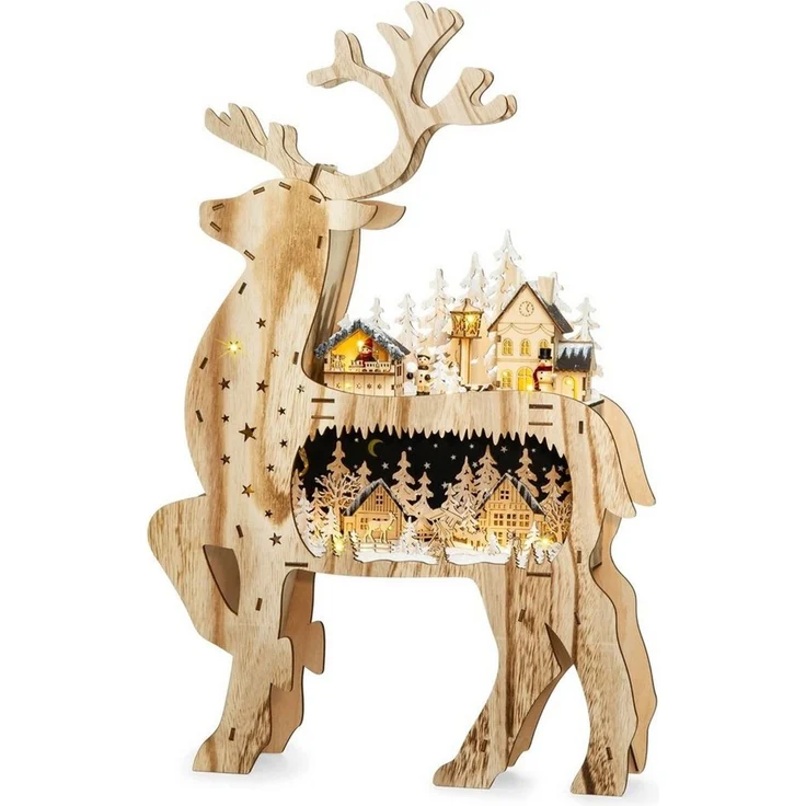 SIKORA Schwibbogen LB05 XXL 3D Rentier mit LED Beleuchtung H:67 cm – Bild 3