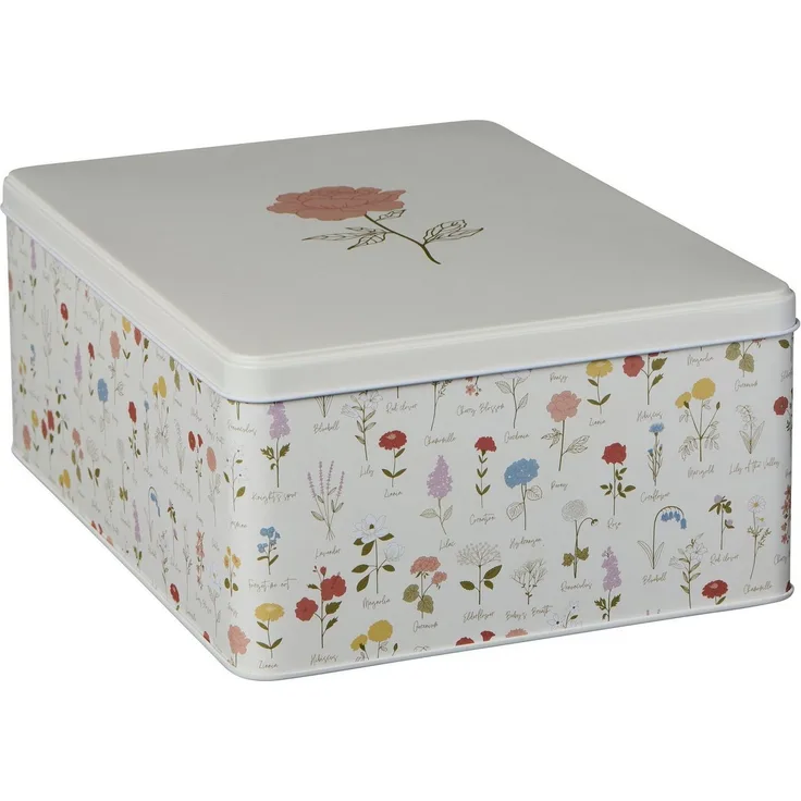 Ib Laursen - Vorratsdose Dose mit Deckel Blumenmuster 20x11x27cm Metall 32992-00