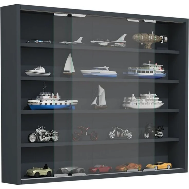 VCM Wandvitrine Agisa 918280 Anthrazit H. 60 x B. 77 x T. 10 cm – Bild 4