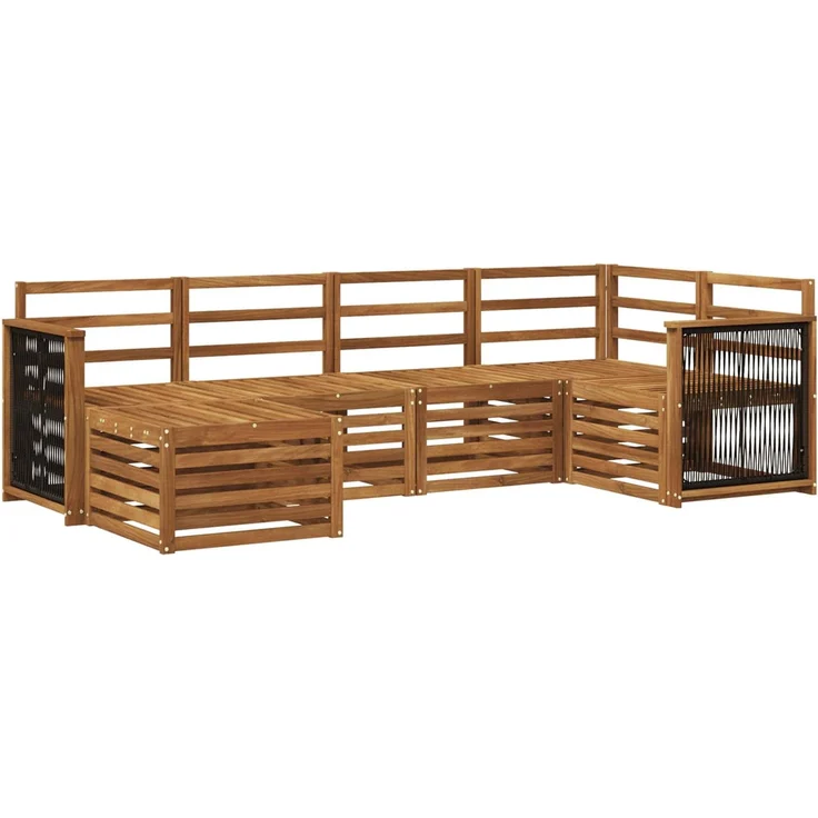 vidaXL Outdoor-Sofagarnitur 6 stk. 5-Sitzer Natur Massivholz Akazie 3384560 – Bild 2