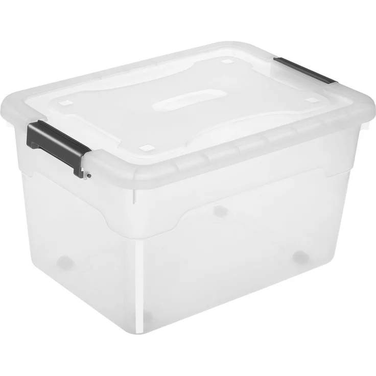 Juskys Aufbewahrungsbox mit Deckel, 6er-Set, stapelbar, Kunststoff transparent, 45 Liter – Bild 6