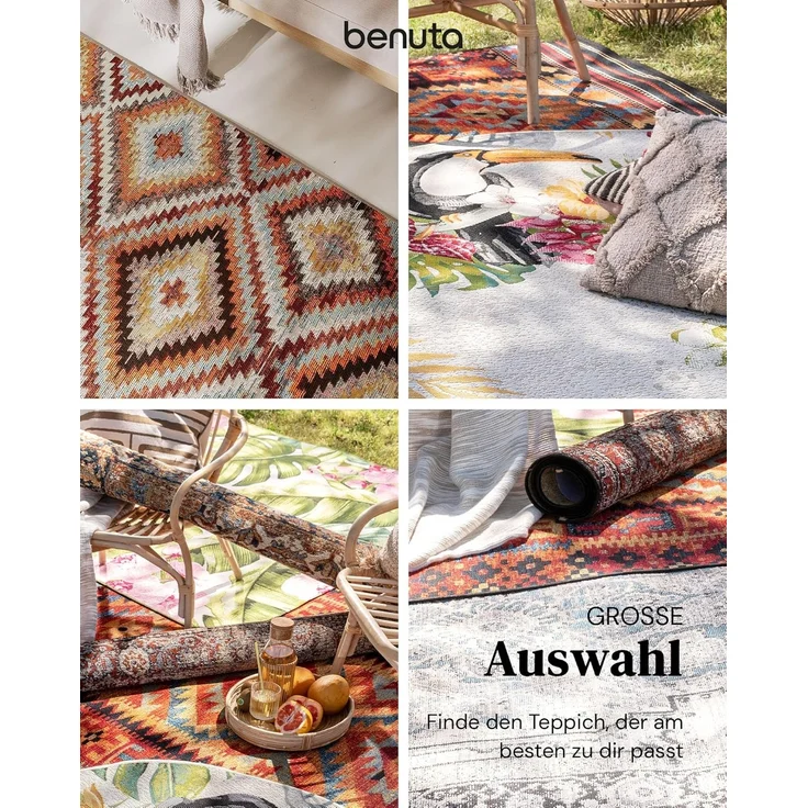 benuta Outdoorteppich Artis, rechteckig, Höhe: 5 mm, In- & Outdoorteppich, Pflegeleicht für Garten, Terrasse, Balkon, Küche – Bild 7