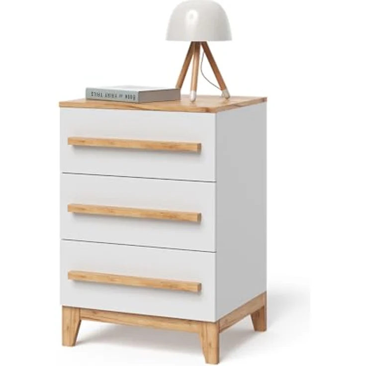 Kommode Malia Weiß/Artisan 60 x 88 cm mit 3 Schubladen Vitalispa – Bild 7