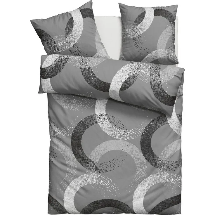OTTO home Bettwäsche Balisa, Linon, 2 teilig, ab Größe 135x200 cm, aus 100% Baumwolle, Bettwäsche mit Kreisen