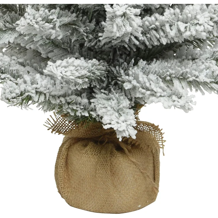 Everlands Mini Weihnachtsbaum im Jutesack 60 cm grün weiß – Bild 5