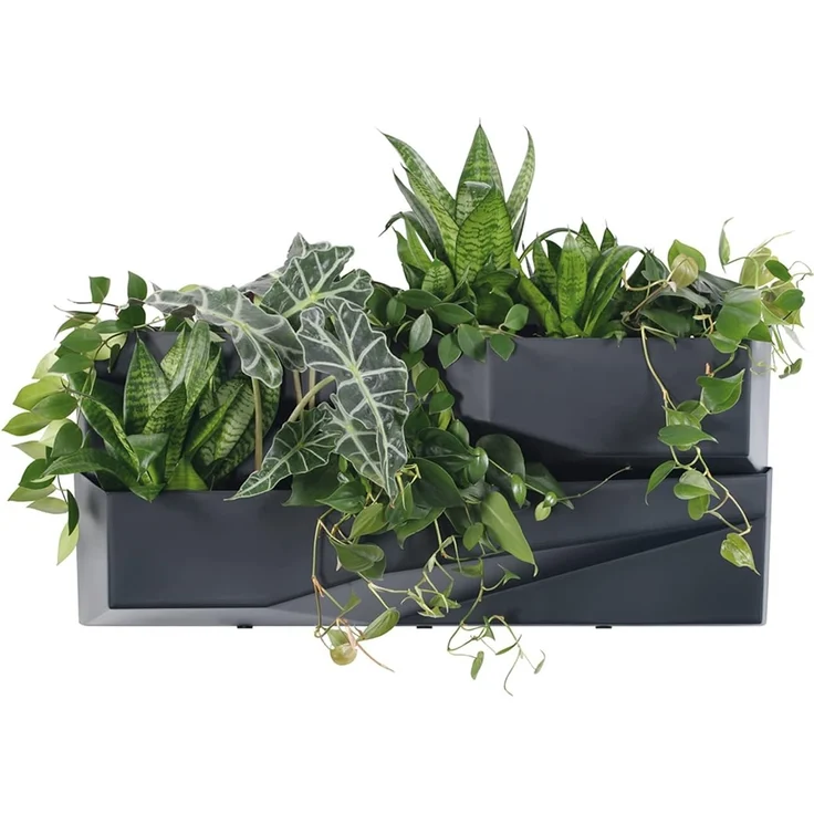 Prosperplast Blumenkasten IO3W800-S433 (2 St), Grüne Wand Blumenkasten Vertikales Gartensystem – Bild 7