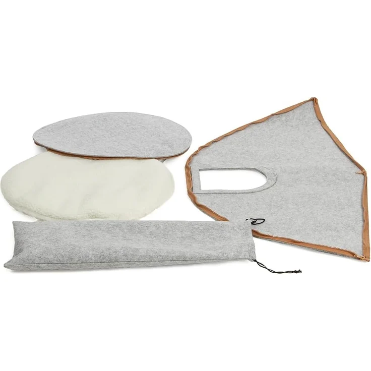Canadian Cat Company Katzenzelt Katzenbett Cone - Katzen Tipi aus Filz, inkl. Flauschkissen, hellgrau – Bild 8