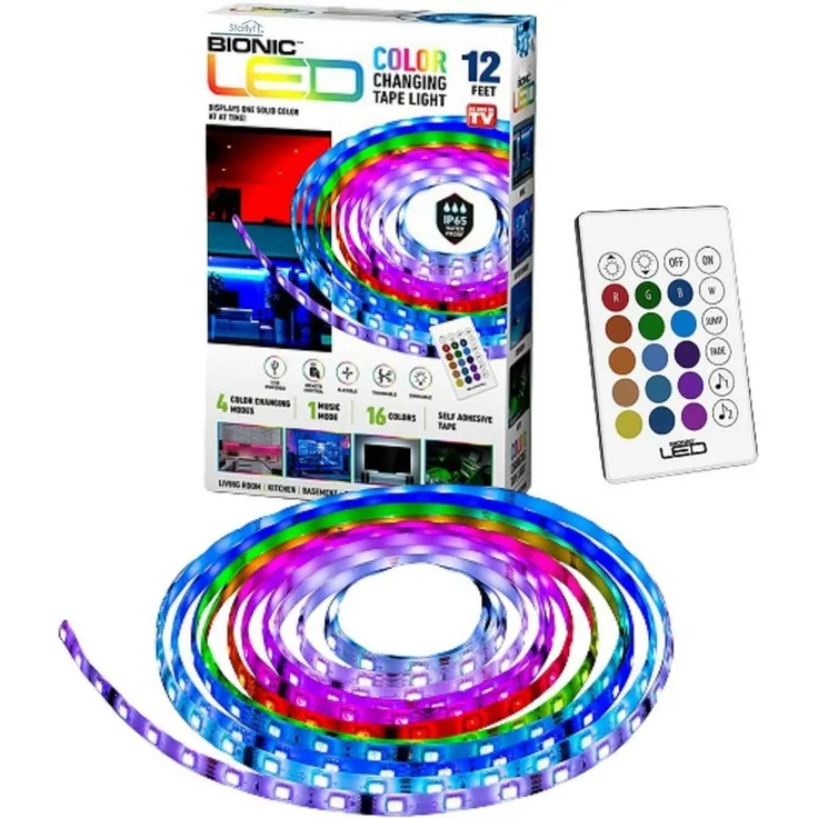 Starlyf LED Stripe Bionic LED Lichterkette, LED Lichtband, Farbwechsel Leiste, 16 Farben, 4 Modi, Fernbedienung