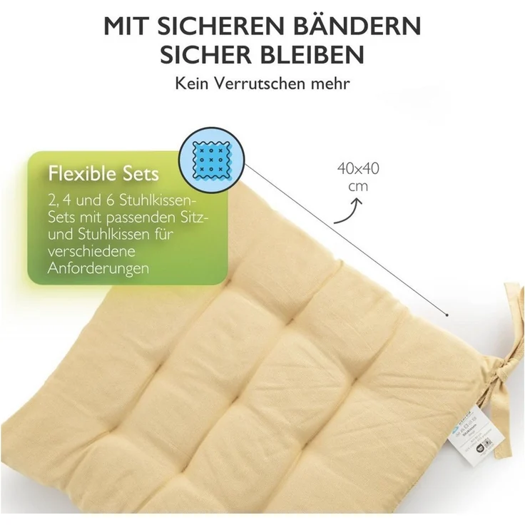 etérea Himmlische Qualität Sitzkissen etérea Sitzkissen Stuhlkissen Basic Auflage und – Bild 3