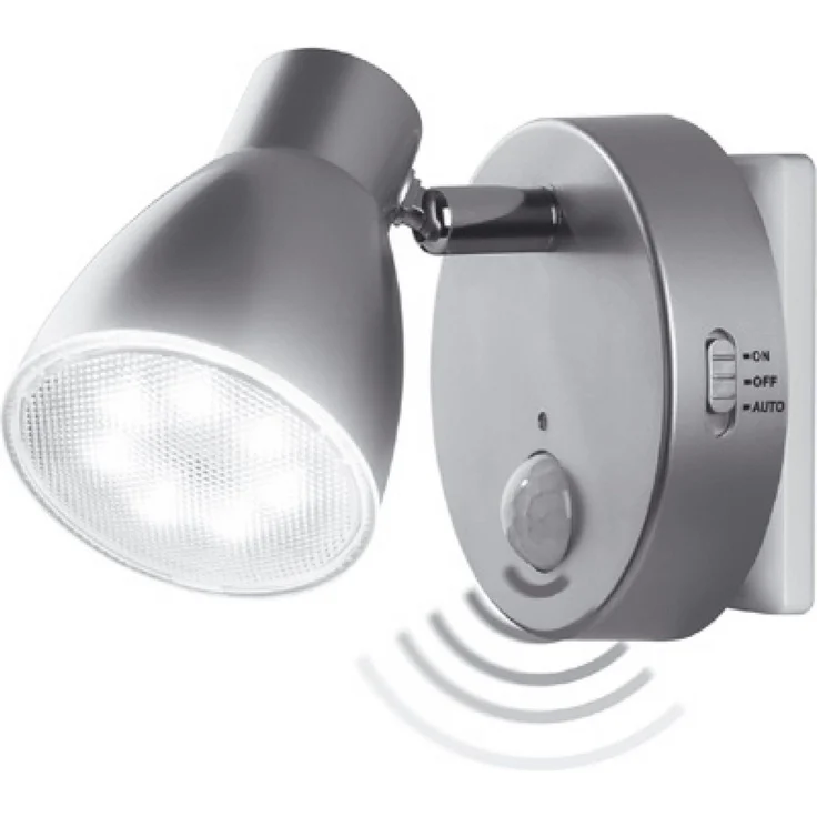 TRANGO LED Steckdosenleuchte, 2er Set 2635-024 LED Sensor Nachtlicht *MILO* mit Bewegungssensor & Automatikfunktion in Silber Sicherheitslicht 230V Steckdosenlampe, Wandlampe, Orientierungslicht, Nachtlampe, Steckdosenlicht – Bild 2
