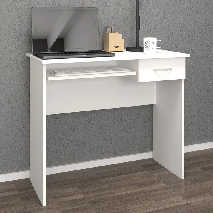 VCM Schreibtisch Arusa 918613 Weiß H. 75 x B. 85 x T. 50 cm – Bild 3
